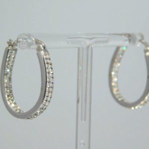 18K Austrian Crystal White Gold Plated Earring NEW